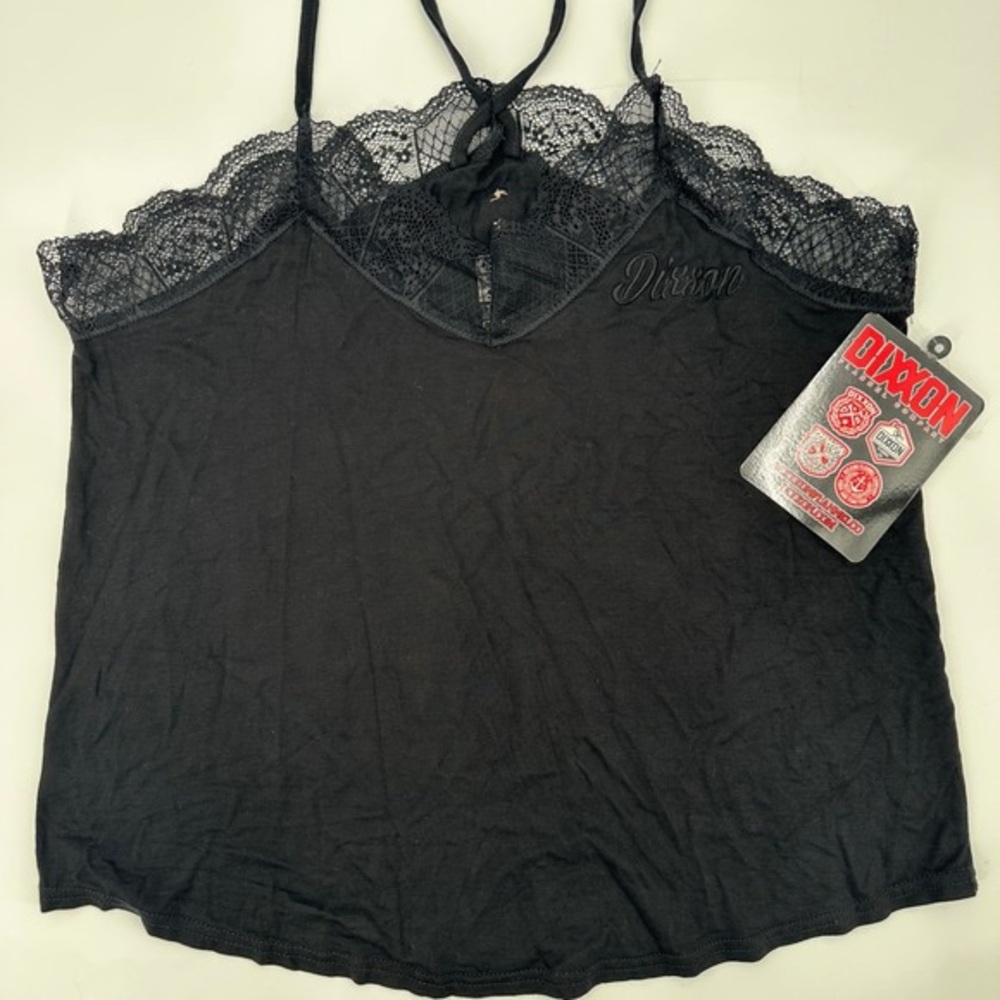 DIXXON Black Lace-Trim Tank Top - Picture 2 of 4